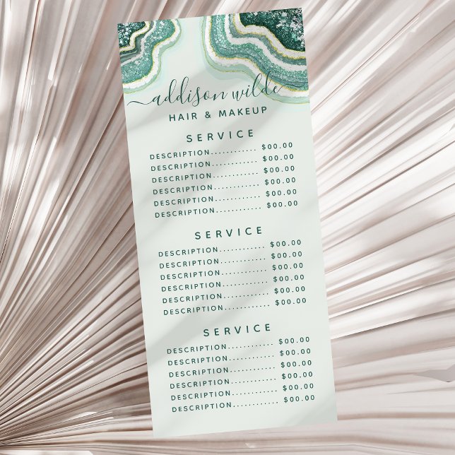 Tarjeta de rack de Geode Purpurina de oro verde az (Subido por el creador)