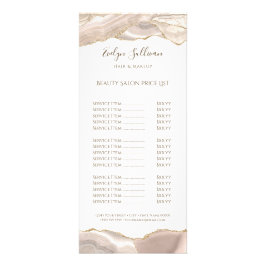 tarjeta de rack de lista de precios de agendas de