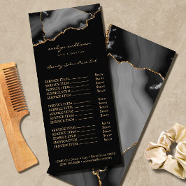 tarjeta de rack de lista de precios de agendas de