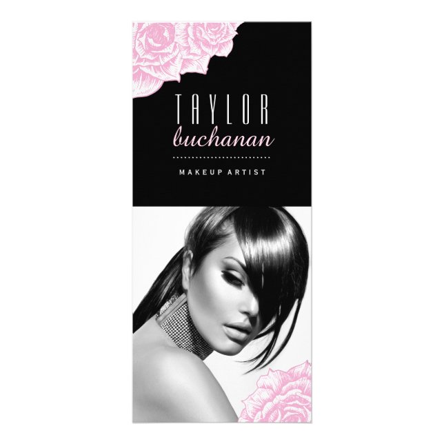 Tarjeta de rack de menú de artista de maquillaje (Frente)