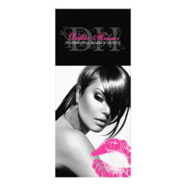 Tarjeta de rack de menú de artista de maquillaje