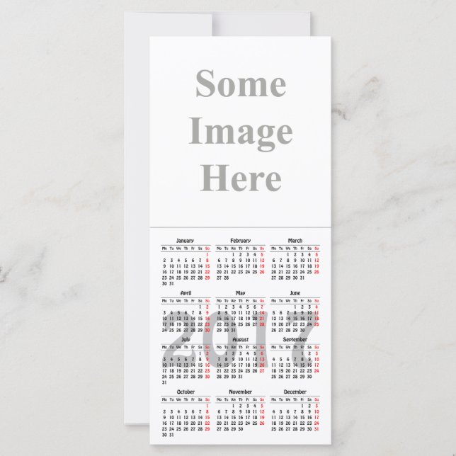 Tarjeta de rack de plantilla de calendario 2017 (Anverso)