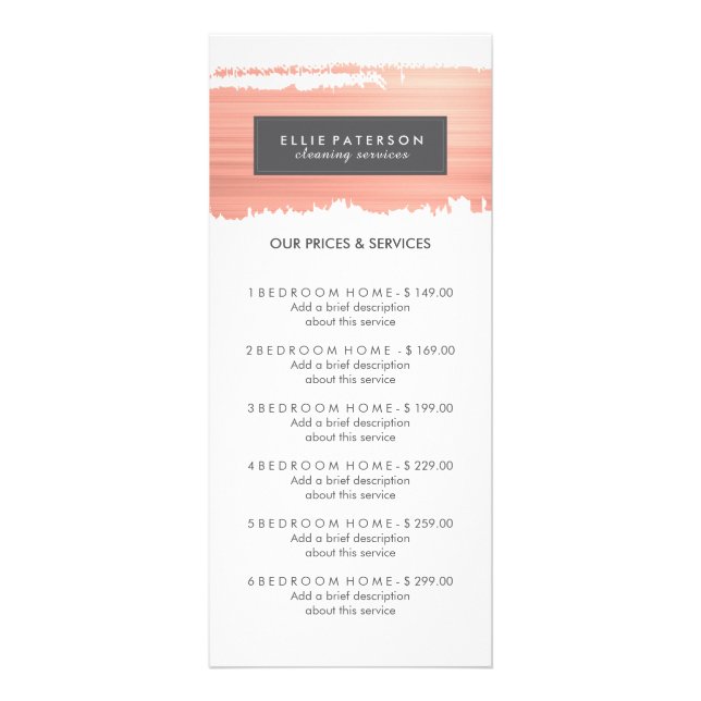 Tarjeta de rack del menú de servicio de personaliz (Frente)