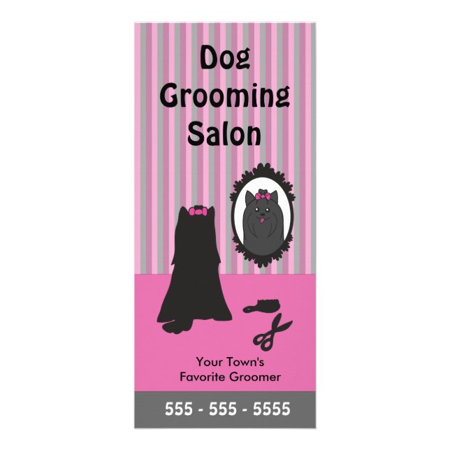 Tarjeta de rack Dog Grooming - Personalizable (2 l (Frente)