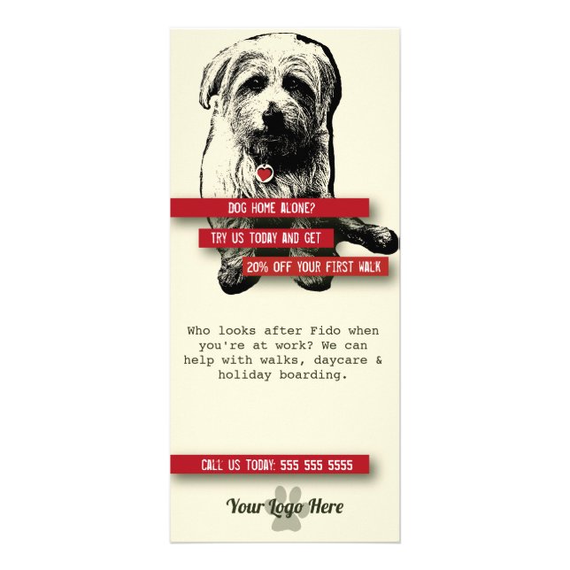 Tarjeta de rack Dog Walker - Personaliza todo el t (Frente)