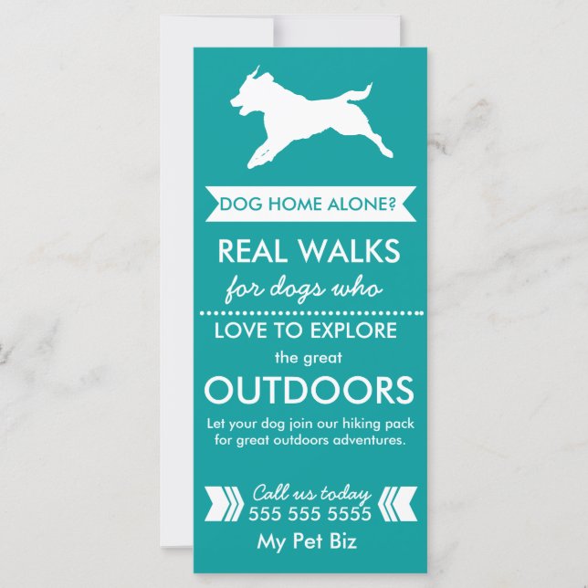 Tarjeta de rack Dog Walker - Personalizable (Anverso)