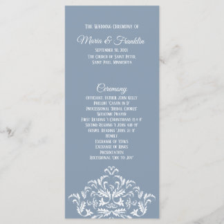 Tarjeta de rack Dusty Blue Elegant Damask Program