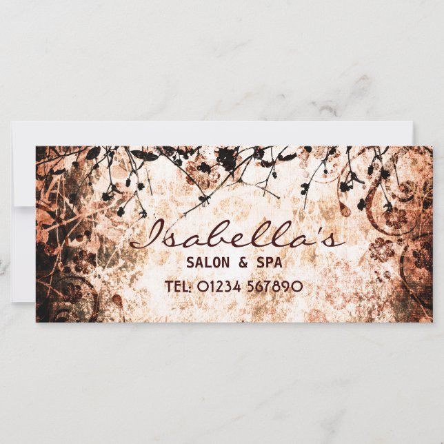 Tarjeta de rack floral grunge (Anverso)