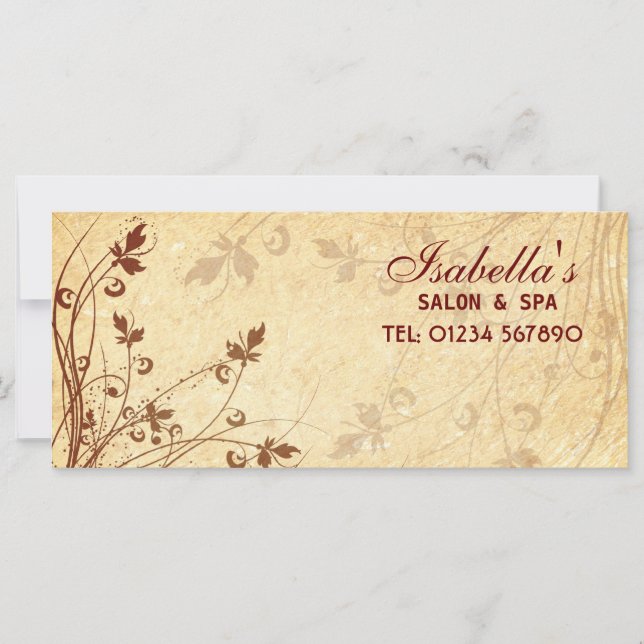 Tarjeta de rack floral grunge (Anverso)
