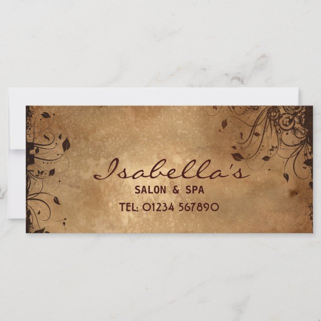Tarjeta de rack floral grunge (Anverso)
