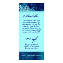 Tarjeta de rack Floral Grunge Salon Spa Blue Page 