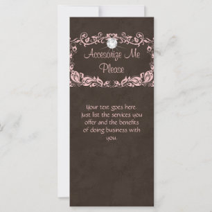 Tarjeta de rack Joyería Diamante Floral Marrón ros