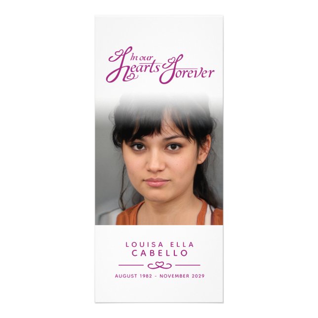 Tarjeta de rack para el programa funerario de foto (Atrás)