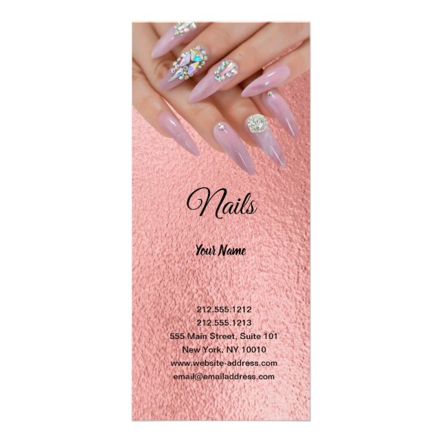 Tarjeta de rack personalizada de Nail Business (Frente)