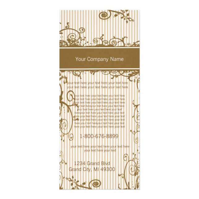 Tarjeta de rack rayado marrón y blanco (Frente)