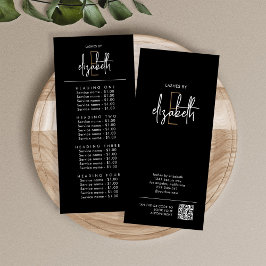 Tarjeta de rack Salon Price List Services