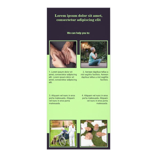 Tarjeta de rack Senior Home Care Services (Frente)