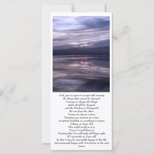 Tarjeta de rack Serenity Sunset (Anverso)