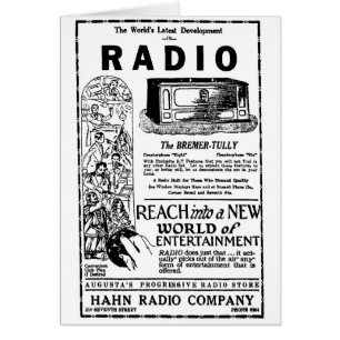 tarjeta de radio 1927 del anuncio del vintage