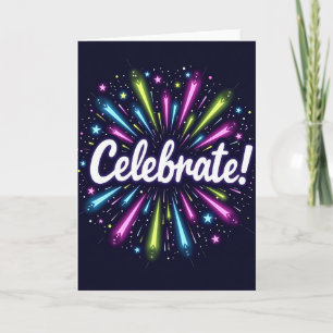 Tarjeta de ráfaga cósmica de cumpleaños