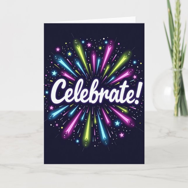 Tarjeta de ráfaga cósmica de cumpleaños (Anverso)