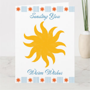 Tarjeta de ráfaga de sol con buenos deseos