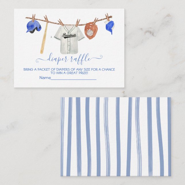 Tarjeta de Raffé Showe Diaper de Béisbol Clothesli (Anverso / Reverso)