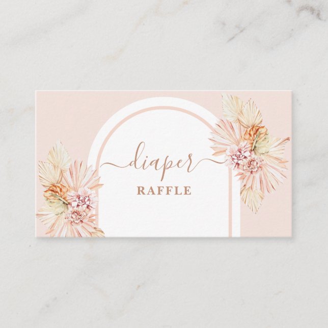 Tarjeta de Raffle Boho Desert Diaper (Anverso)