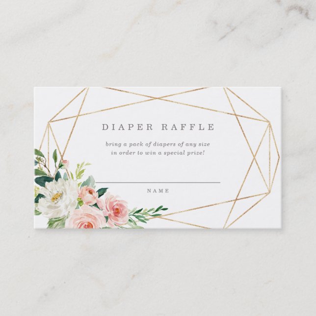 Tarjeta de Raffle de Diaper de Primavera Geométric (Anverso)