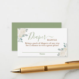 Tarjeta de Raffle de pañal para bebé verde jaula