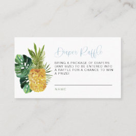 Tarjeta de Raffle del pañal tropical del Luau Azul
