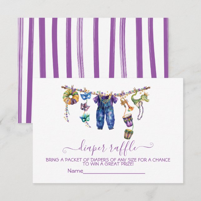 Tarjeta de Raffle Diaper de la línea de ropa Mardi (Anverso / Reverso)