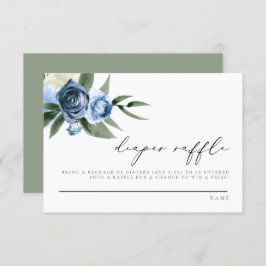 Tarjeta de Raffle Floral MILENA Dusty Blue Navy
