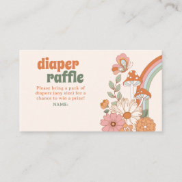 Tarjeta de Raffle Hippie Baby Shower Diaper Groovy