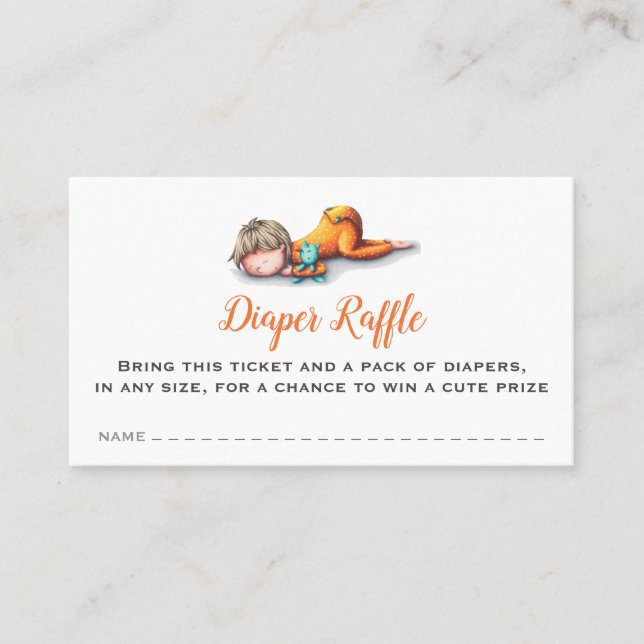 Tarjeta de Raffle Neutral Cute Baby Sleeping (Anverso)