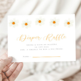 Tarjeta de Raffle Neutral Daisy Baby Shower Diaper