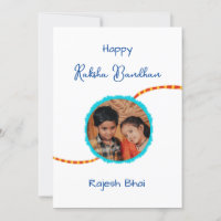 Tarjeta de Raksha bandhan con foto, tarjeta Rakhi