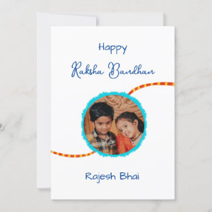 Tarjeta de Raksha bandhan con foto, tarjeta Rakhi 