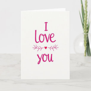 Tarjeta de Rama de Escritura Rosa Te Amo