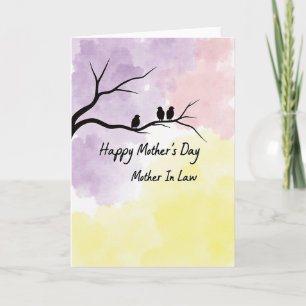Tarjeta de Rama del Día de las Madres con Pastel