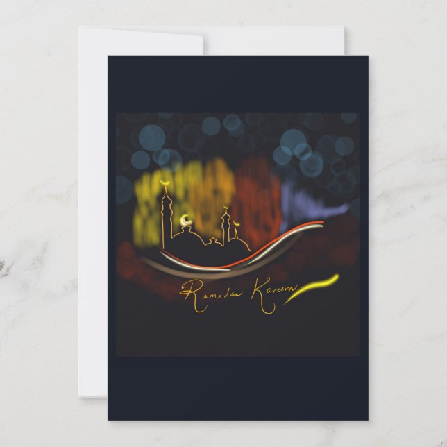 Tarjeta de Ramadán diseñada a mano (Anverso)