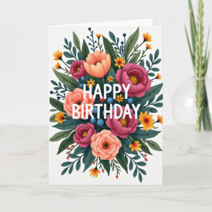 Tarjeta de Ramillete de Floración Rayada