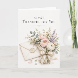 Tarjeta de ramo agradecido de acuarela elegante