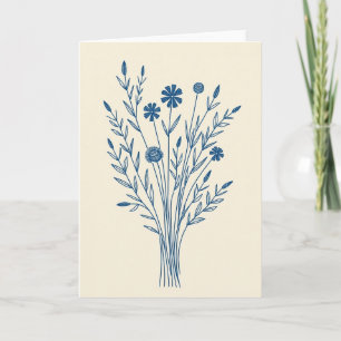 Tarjeta de Ramo Botánico Azul