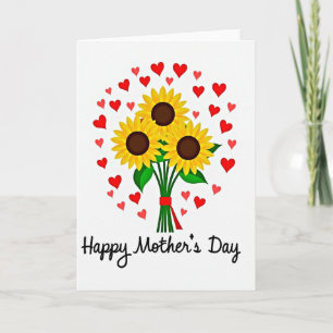 Tarjeta de Ramo con Patrón de Corazón Rojo