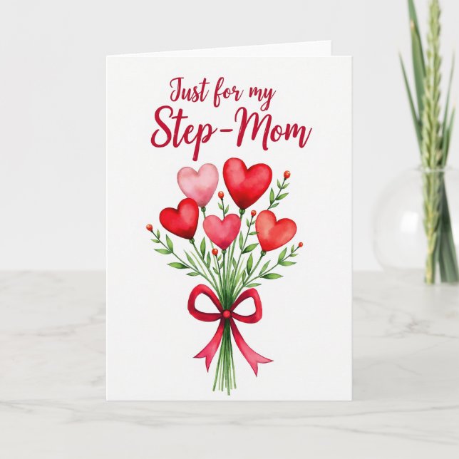 Tarjeta de ramo de corazón con acuarela (Anverso)