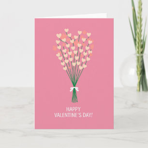 Tarjeta de ramo de corazón feliz de San Valentín