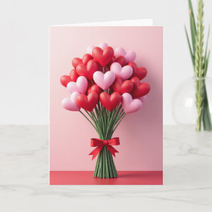 Tarjeta de Ramo de Corazones de San Valentín