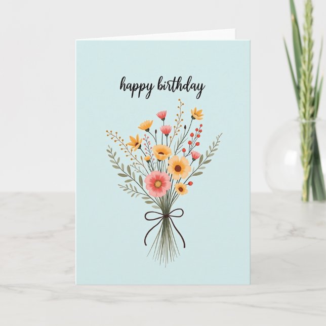 Tarjeta de ramo de cumpleaños alegre (Anverso)