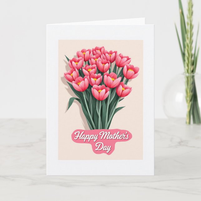 Tarjeta de ramo de flores de lunares (Anverso)